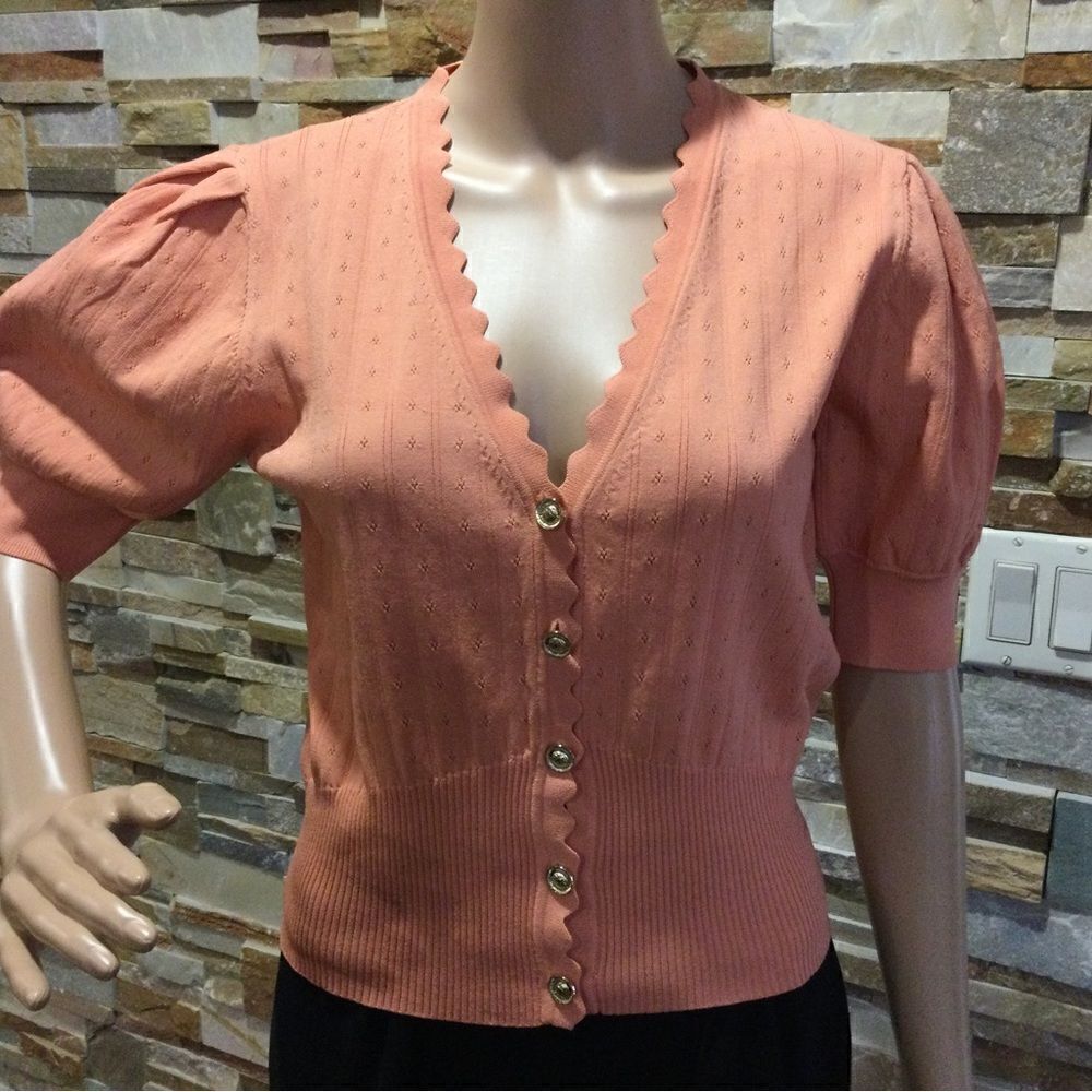 SANDRO Cropped Cardigan With Balloon Sleeves